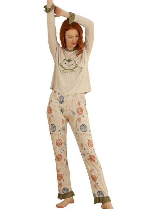 Sevim Set Pijamale pentru Femei Khaki