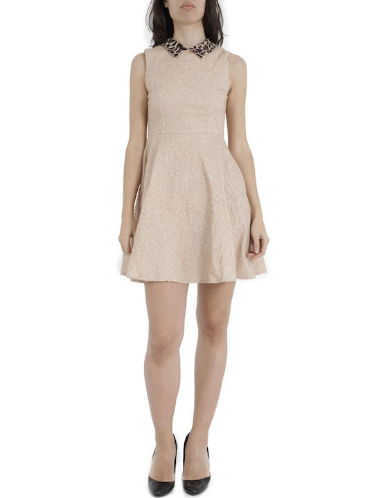 Traffic People Mini Dress Beige