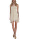 Summer Mini Dress for Wedding Christening Strapless Cream