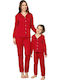 Sexen Kids' Pajamas Winter Cotton Burgundy