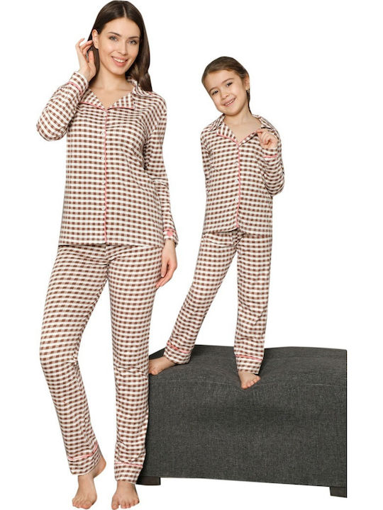Sexen Kids' Pajamas Winter Cotton Brown