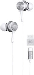 Maxell 343602 In-Ear Freihändig Kopfhörer mit Stecker USB-C Weiß