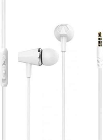 In-ear Handsfree με Βύσμα 3.5mm Λευκό