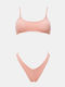 Sport Bikini-Set Sport-BH mit Abnehmbarer Verstärkung & Brasilien Hohe Taille Rosa