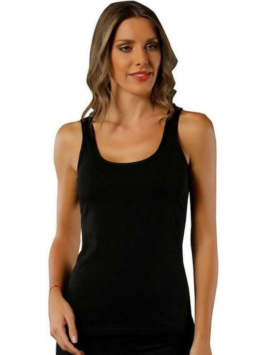 Siyah Inci Women's Cotton T-Shirt with Spaghetti Strap Black