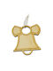 Hanging Bell Ornament Wooden 6.5x7cm