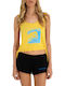 Women's Blouse Cotton Sleeveless Polka Dot Yellow