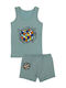 Donella Kids' Set Boxer with Undershirt Sleeveless Gray 2pcs