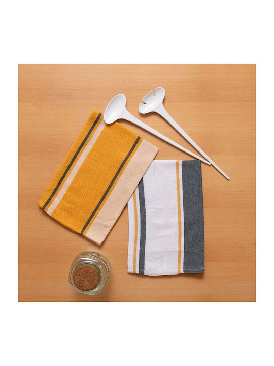 Viopros Chef Tea Towel from 100% Cotton in Yellow Color 40x60cm 2pcs