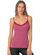 Mit Spaghetti-Träger Bordeaux Damen T-Shirt