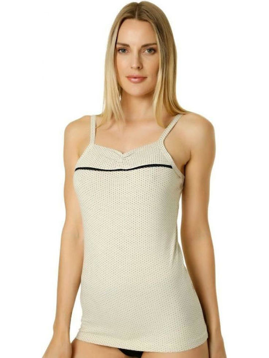 Sexen mit Spaghetti-Träger Beige Damen T-Shirt