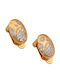Silverline Earrings with Clip made of Silver Gold Plated with Stones