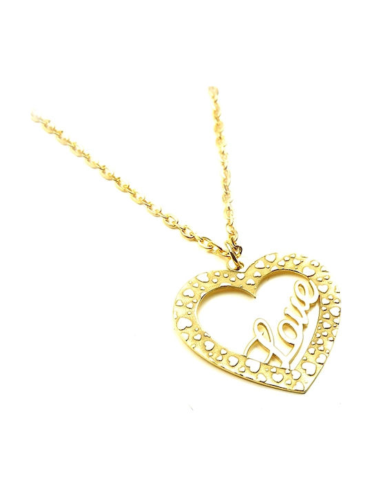 Personal Jewel Κολιέ με σχέδιο Καρδιά από Επιχρυσωμένο Ασήμι