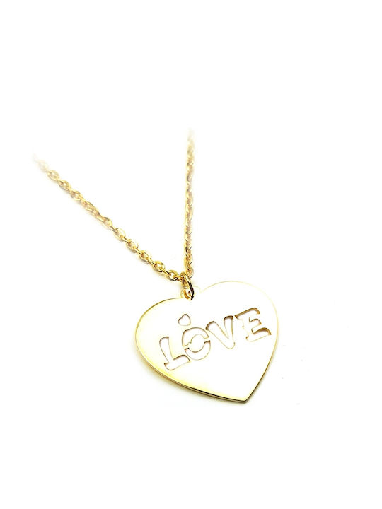 Personal Jewel Κολιέ με σχέδιο Καρδιά από Επιχρυσωμένο Ασήμι