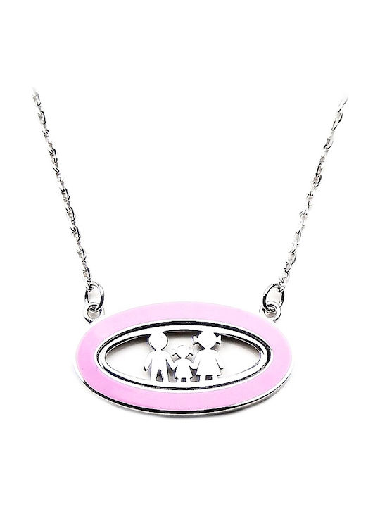 Personal Jewel Κολιέ Οικογένεια από Ασήμι Ροζ