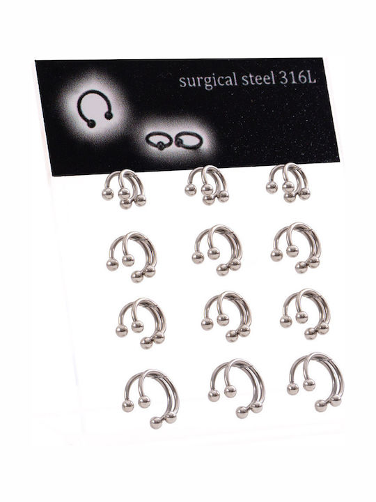 Ro-Ro Accessories Silver White Bar Piercing Earring