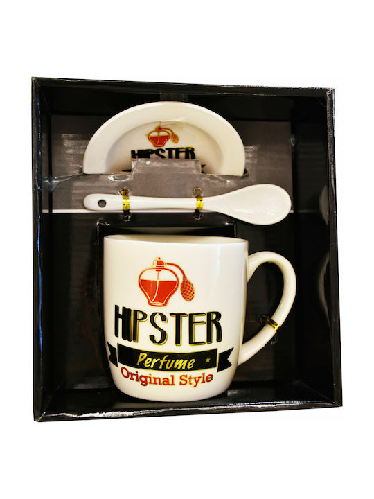 Hipster Tasse Keramik mit Deckel 1Stück