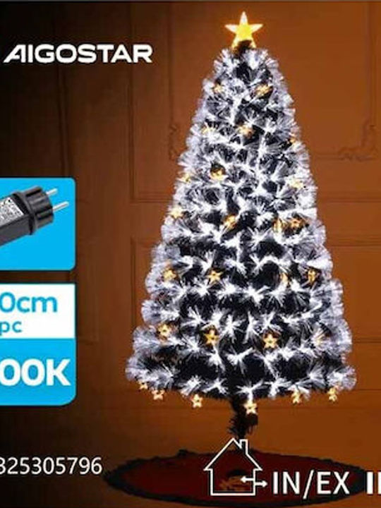Brad de Crăciun 180cm cu Iluminare cu Fibre Optice