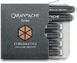 Caran D'ache 6 Ανταλλακτικά Μελάνια για Πένα Καφέ