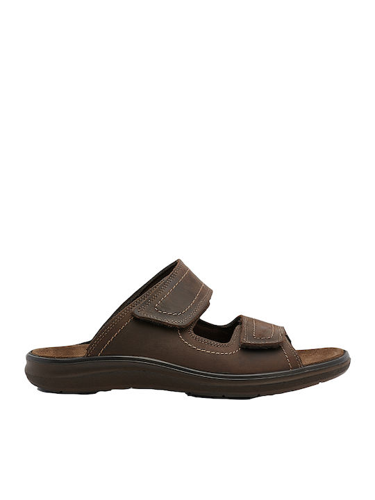 Leder Herrensandalen in Braun Farbe