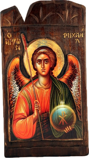 IconsGR Εικόνα Архангел Михаил Дърво 51x28см.
