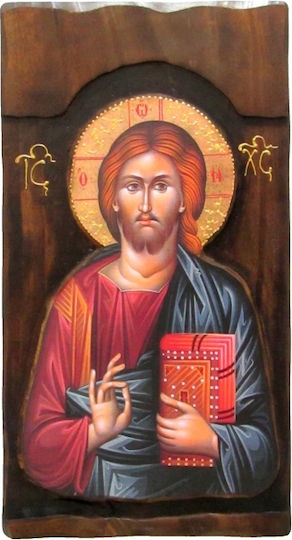 IconsGR Εικόνα Ιησούς Χριστός Ξύλινη 52x28εκ.