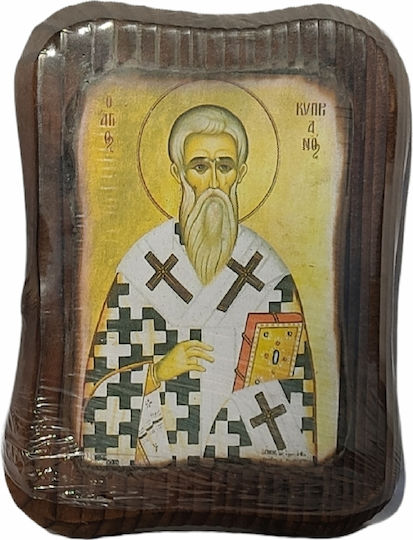 Άγιον Όρος Χαϊτίδης Εικόνα Άγιος Κυπριανός Ξύλινη 17x13εκ.
