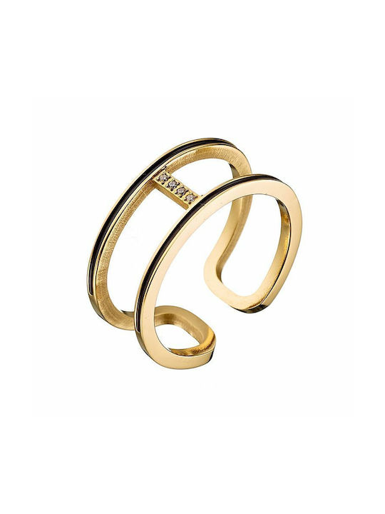 Amor Amor Women's Gold Plated Steel Ring