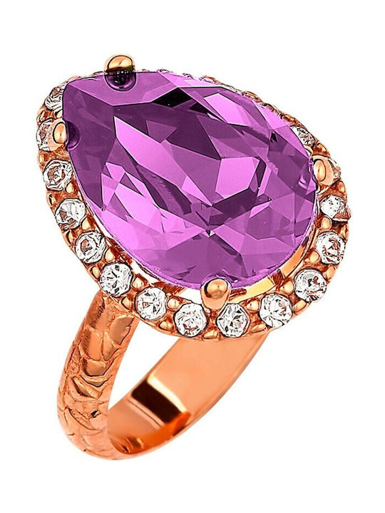 Women's Gold Plated Silver Ring with Stone