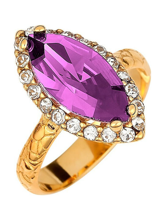 Women's Gold Plated Ring with Stone