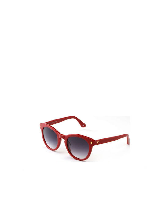 The Glass of Brixton Women's Sunglasses with Red Plastic Frame and Gray Gradient Lens BS0053 C3