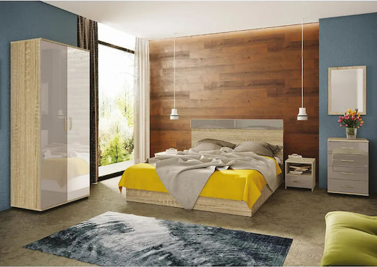 Bedroom Furniture Set Scarlett 2 Sonoma/Grey 160x200cm 6pcs