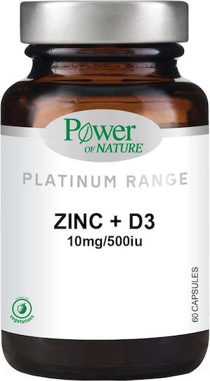 Power Health Platinum Range Zinc & D3 10mg 500iu 60 κάψουλες