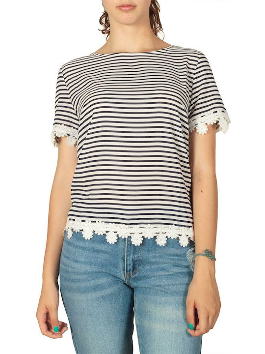 Migle + Me Women's Blouse Short Sleeve Striped ''''''