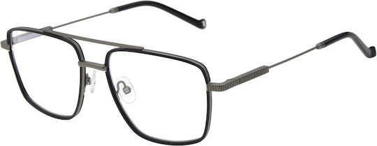 Hackett Männlich Metallisch Brillenrahmen Schwarz HEB317-900