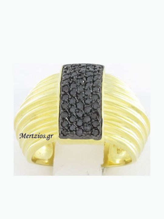 Visetti Damen Ring mit Zirkonia aus Silber Vergoldet