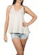 Free People Women's Athletic Blouse with Straps with V Neck Perle.