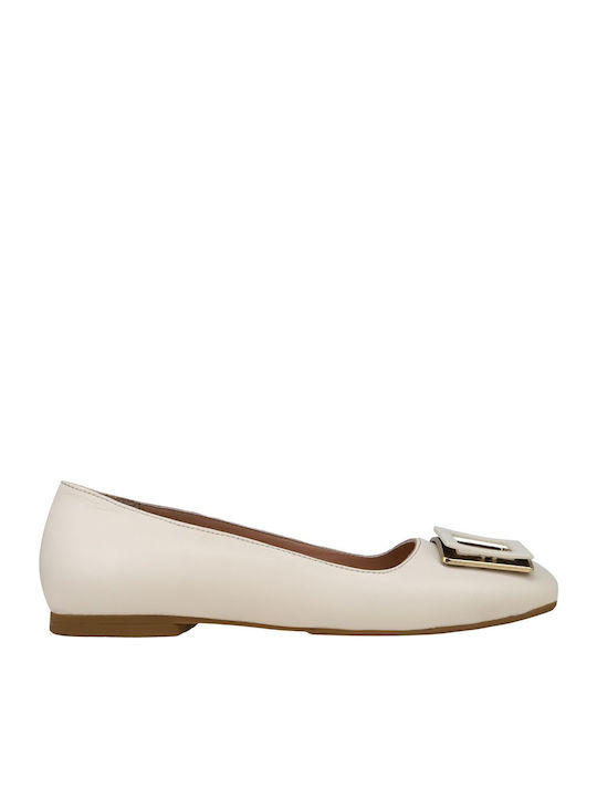 Leather Ballerinas White