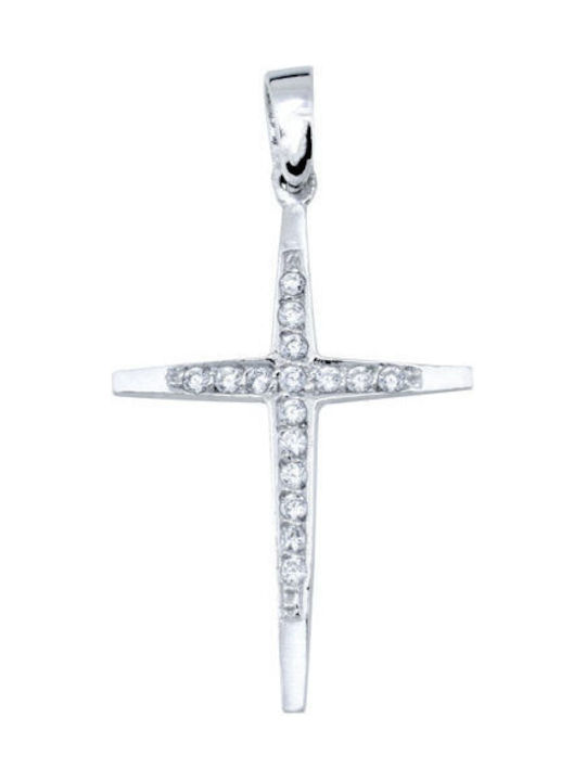 Xrisokosmima White Gold Cross 9K