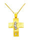 Damen Gold Kreuz 14K mit Kette