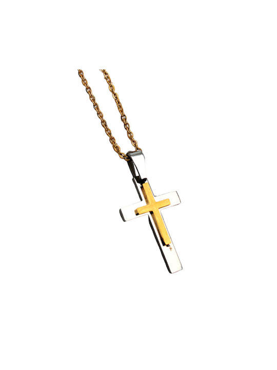 Kreuz aus Stahl mit Kette