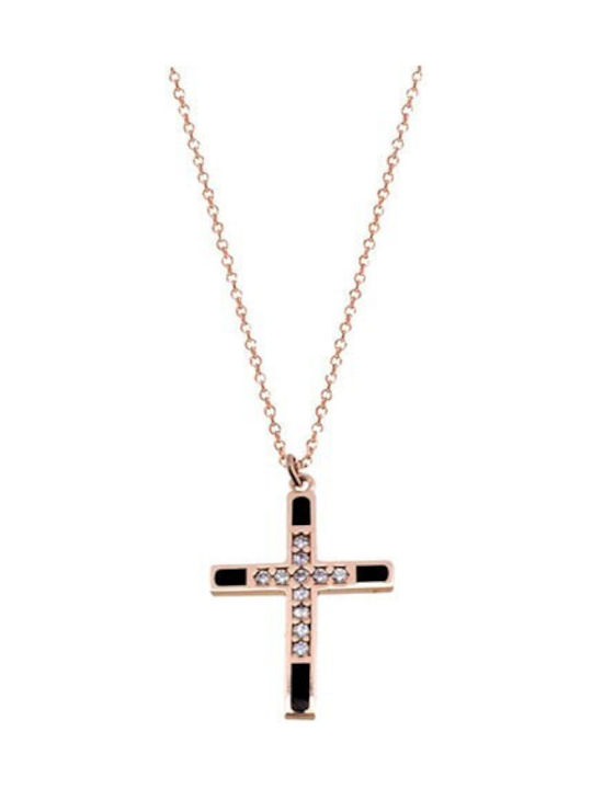 Rosé Vergoldet Kreuz mit Kette