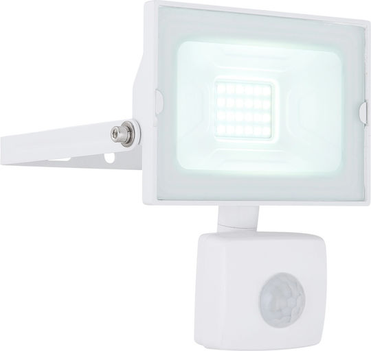 Globo Lighting Στεγανός Προβολέας LED 20W Ψυχρό Λευκό 6000K με Αισθητήρα Κίνησης IP44