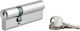 Thirard Lock Cylinder 90mm (30-60) with 3 Keys Silver