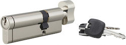 Thirard Lock Cylinder Security 85mm (30-55) with Knob and 3 Keys Silver