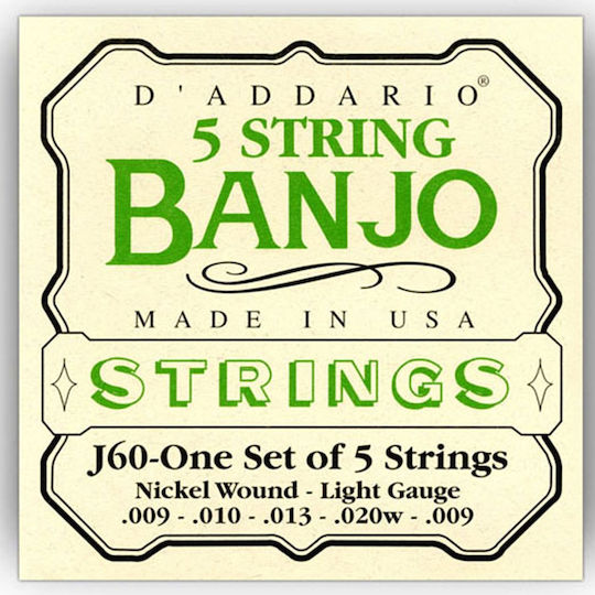 Daddario Μονή Χορδή για Banjo
