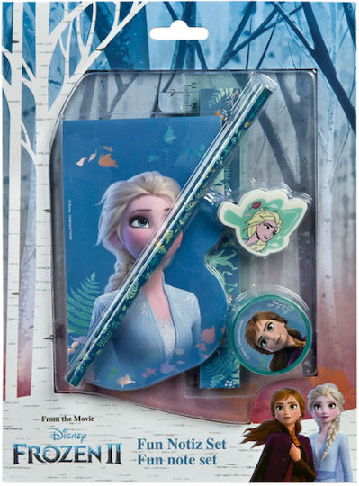Disney Frozen Παιδικό Σετ Γραφικής Ύλης με Μολύβι, Ξύστρα, Γόμα και Χάρακα 5τμχ
