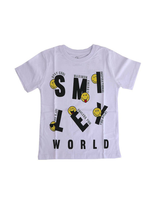 Smiley Kinder T-shirt Weiß