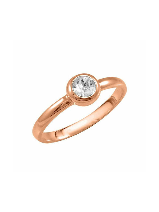 Single Stone from Rose Gold Plated Silver