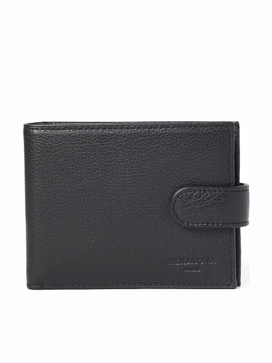 Hexagona Leather Men's Wallet Classic Black
